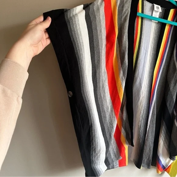 Cabi Striped Colorful Shawl Cardigan Cotton XS/S - Picture 3 of 6